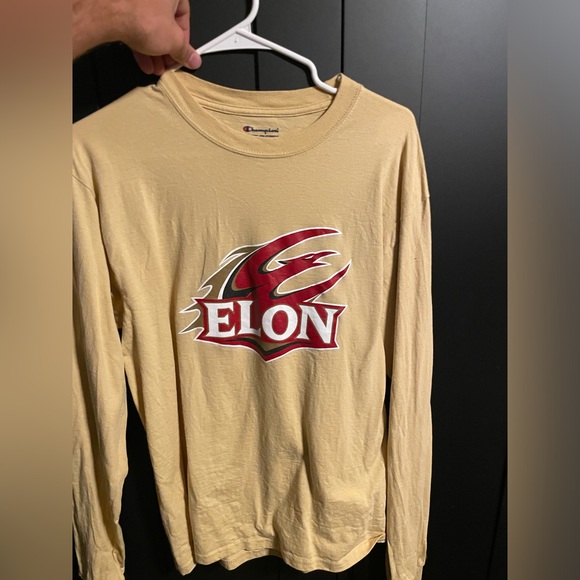 Elon University Champion Gold Long Sleeve T-Shirt - Picture 1 of 1